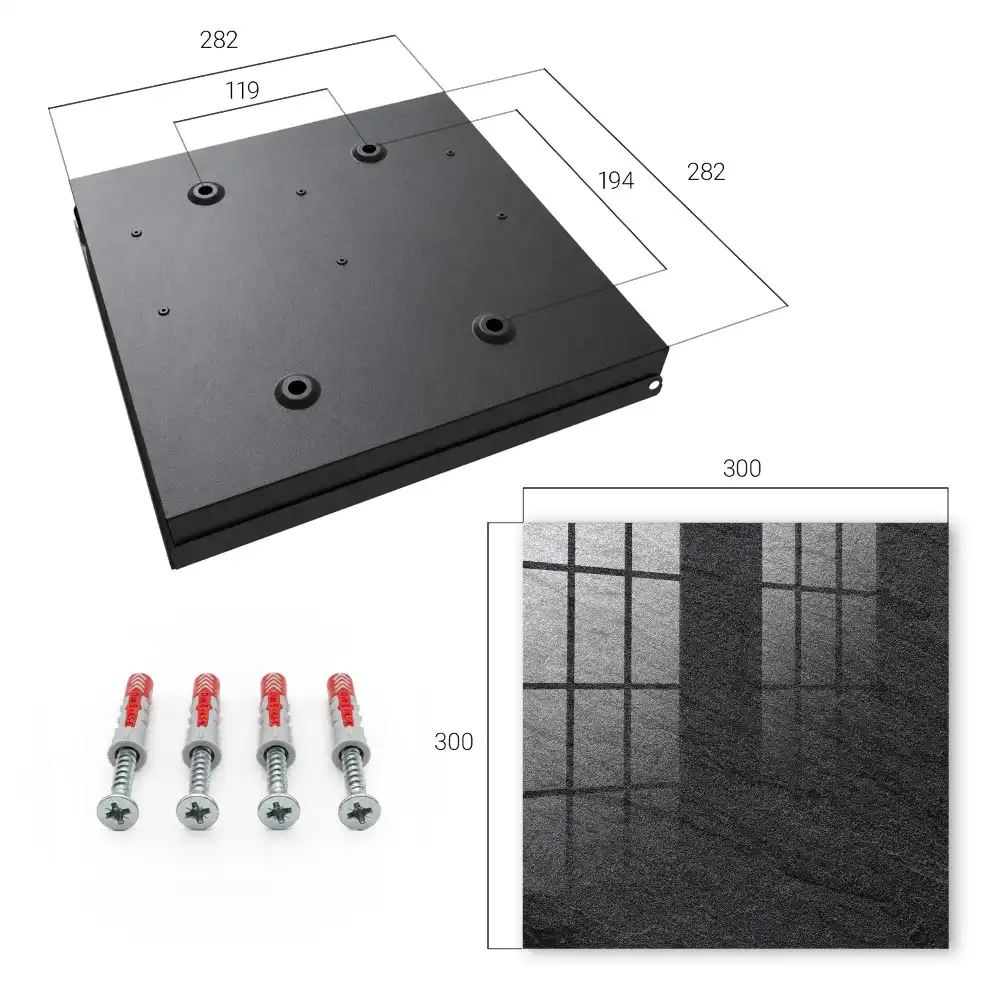 Casetă pentru chei cu textură fină gri