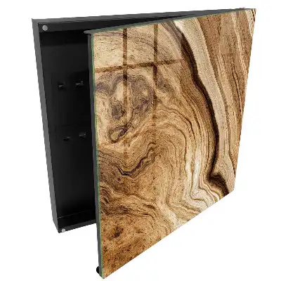 Dulapior pentru chei cu design natural maro și aspect elegant