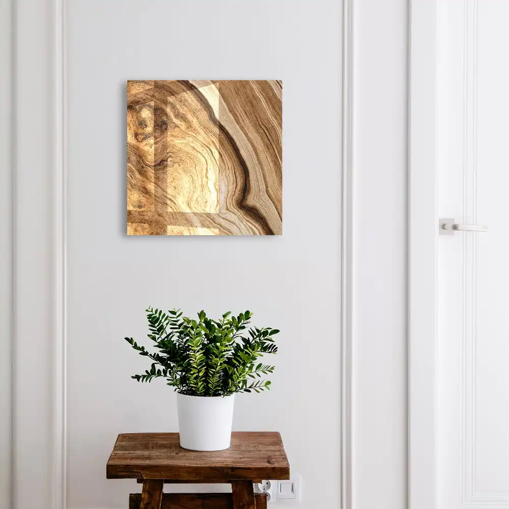 Dulapior pentru chei cu design natural maro și aspect elegant