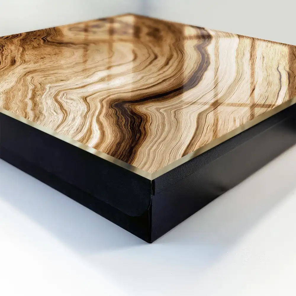 Dulapior pentru chei cu design natural maro și aspect elegant