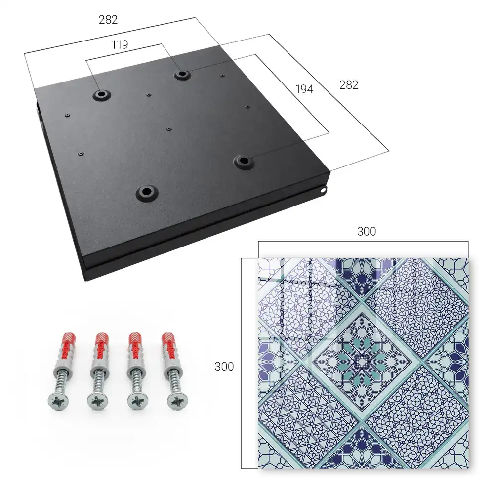 Casetă pentru chei cu design geometric elegant în nuanțe de albastru