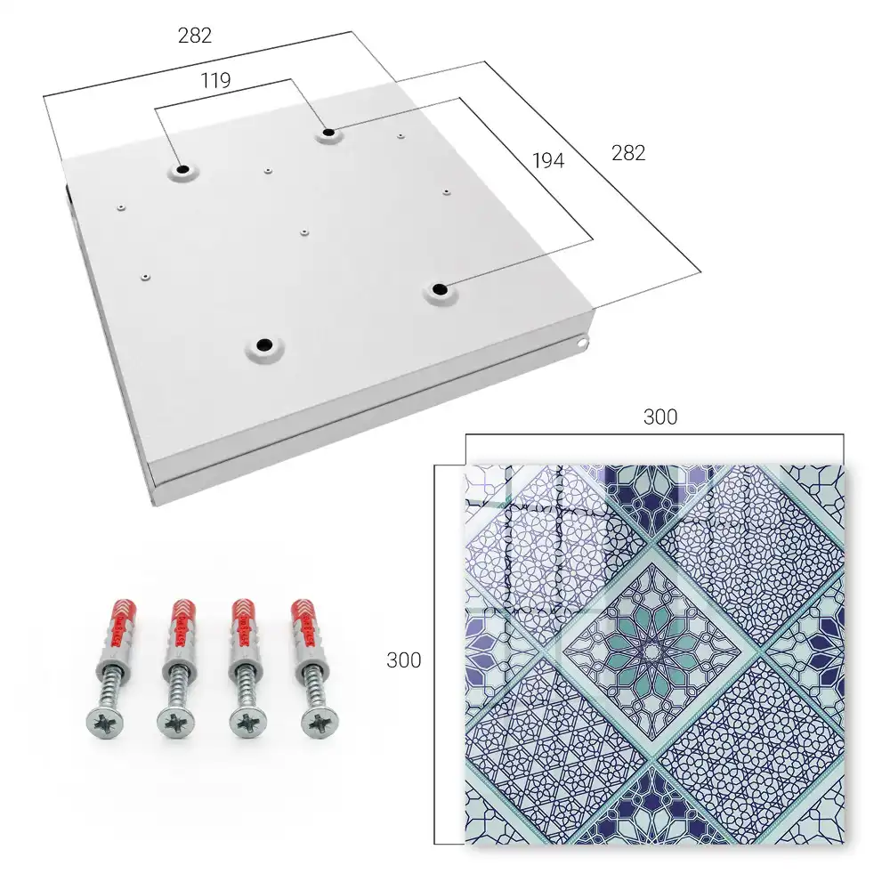 Casetă pentru chei cu design geometric elegant în nuanțe de albastru