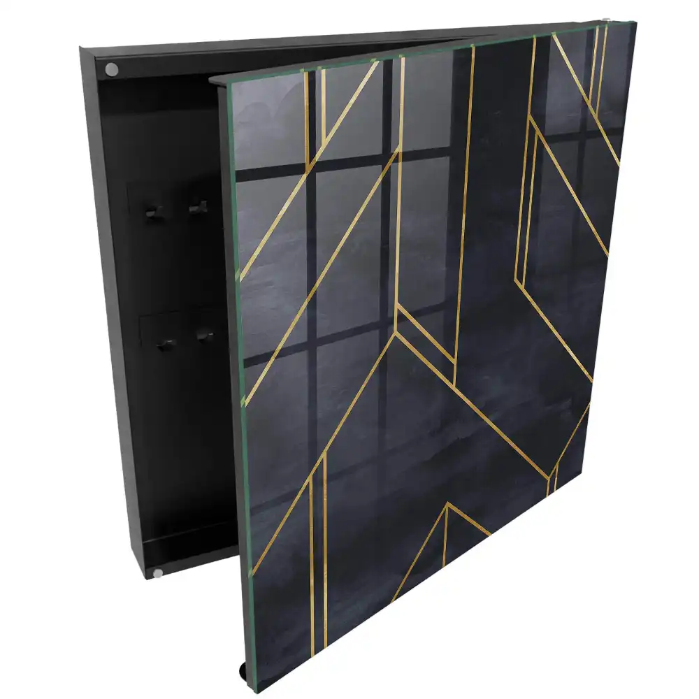 Dulapior pentru chei cu design geometric și culori contrastante