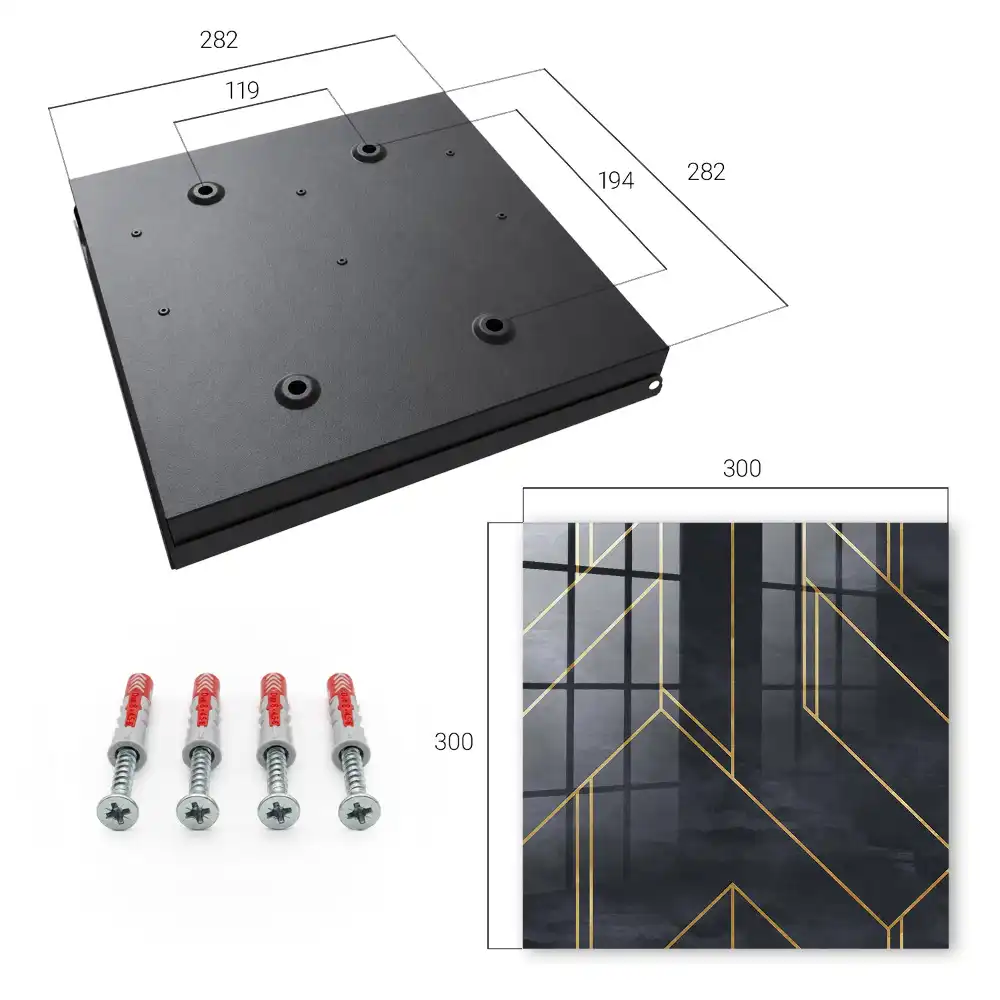 Dulapior pentru chei cu design geometric și culori contrastante