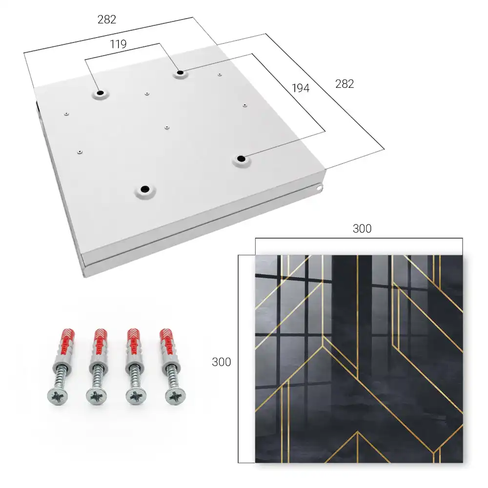 Dulapior pentru chei cu design geometric și culori contrastante