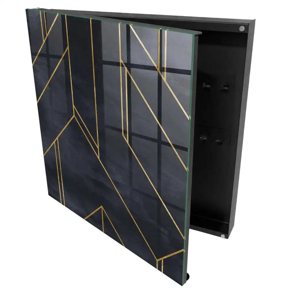 Dulapior pentru chei cu design geometric și culori contrastante