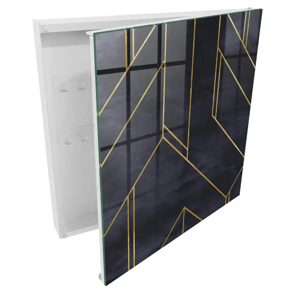 Dulapior pentru chei cu design geometric și culori contrastante
