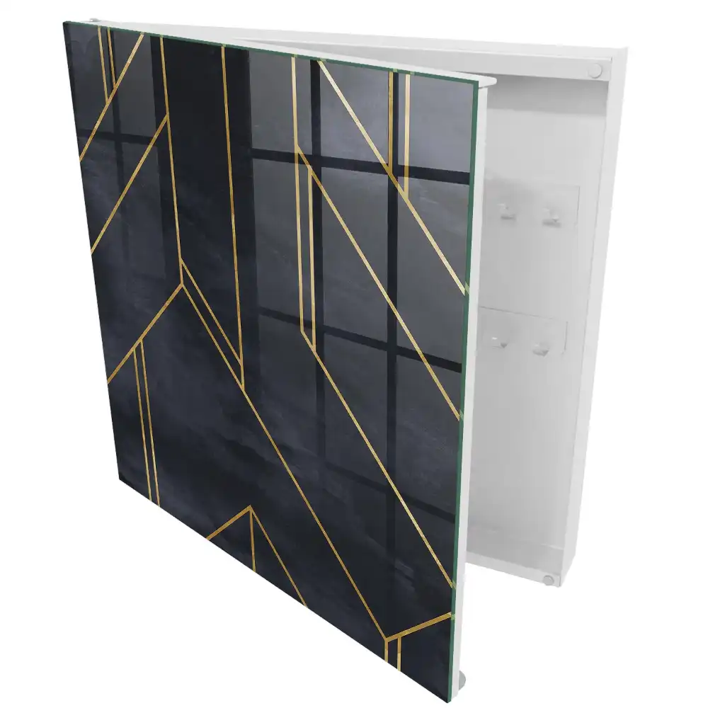 Dulapior pentru chei cu design geometric și culori contrastante