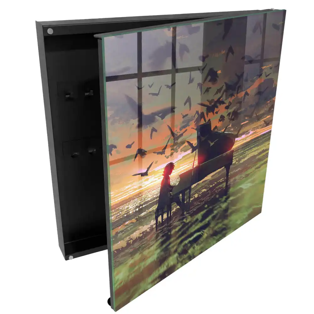 Dulapior pentru chei cu design pianist la apus