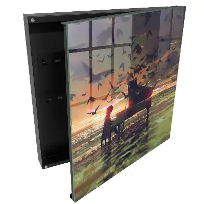 Dulapior pentru chei cu design pianist la apus