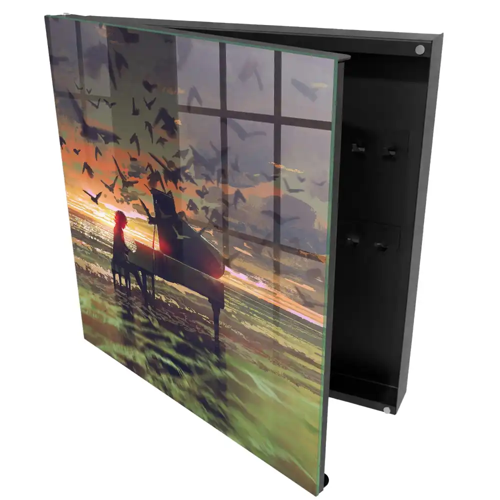 Dulapior pentru chei cu design pianist la apus