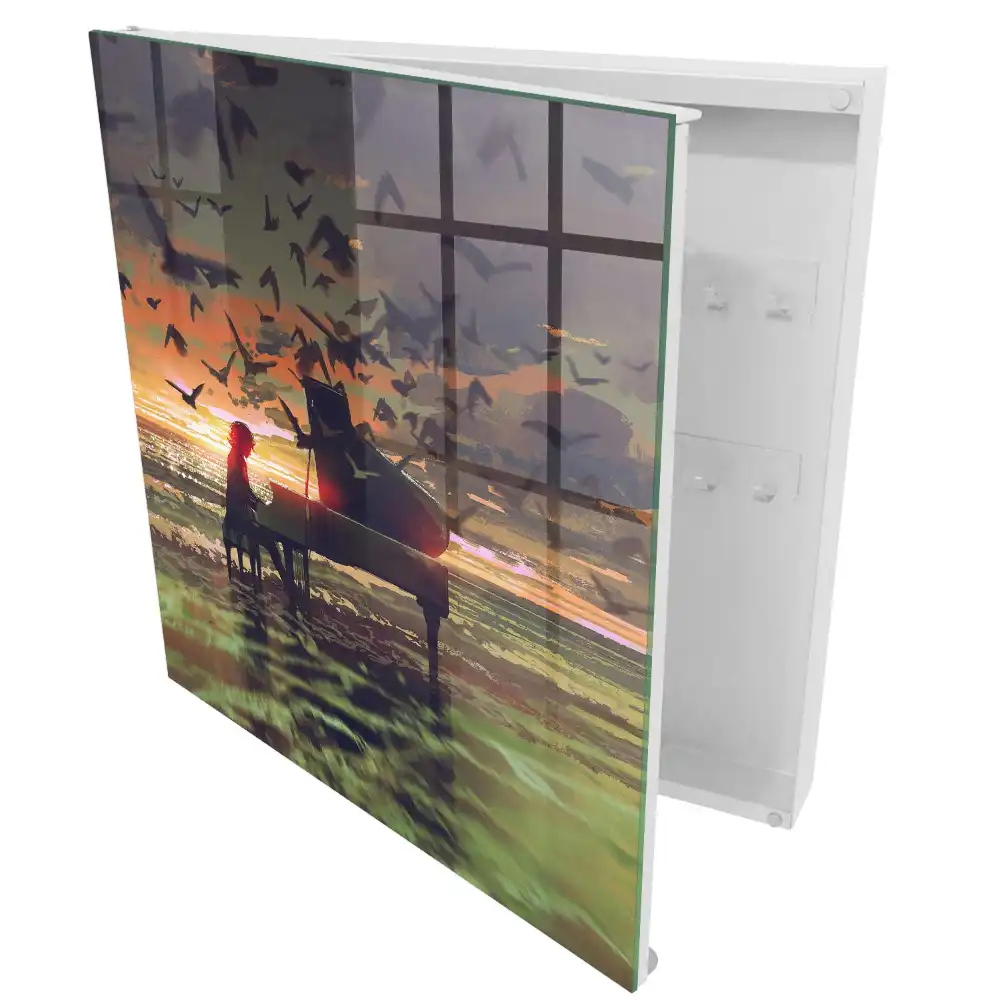 Dulapior pentru chei cu design pianist la apus