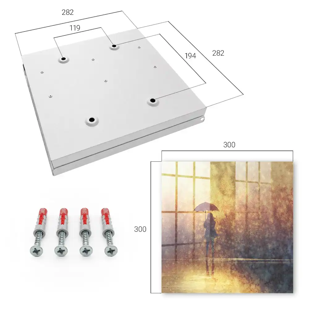 Casetă pentru chei cu design persoană cu umbrelă în lumina apusului