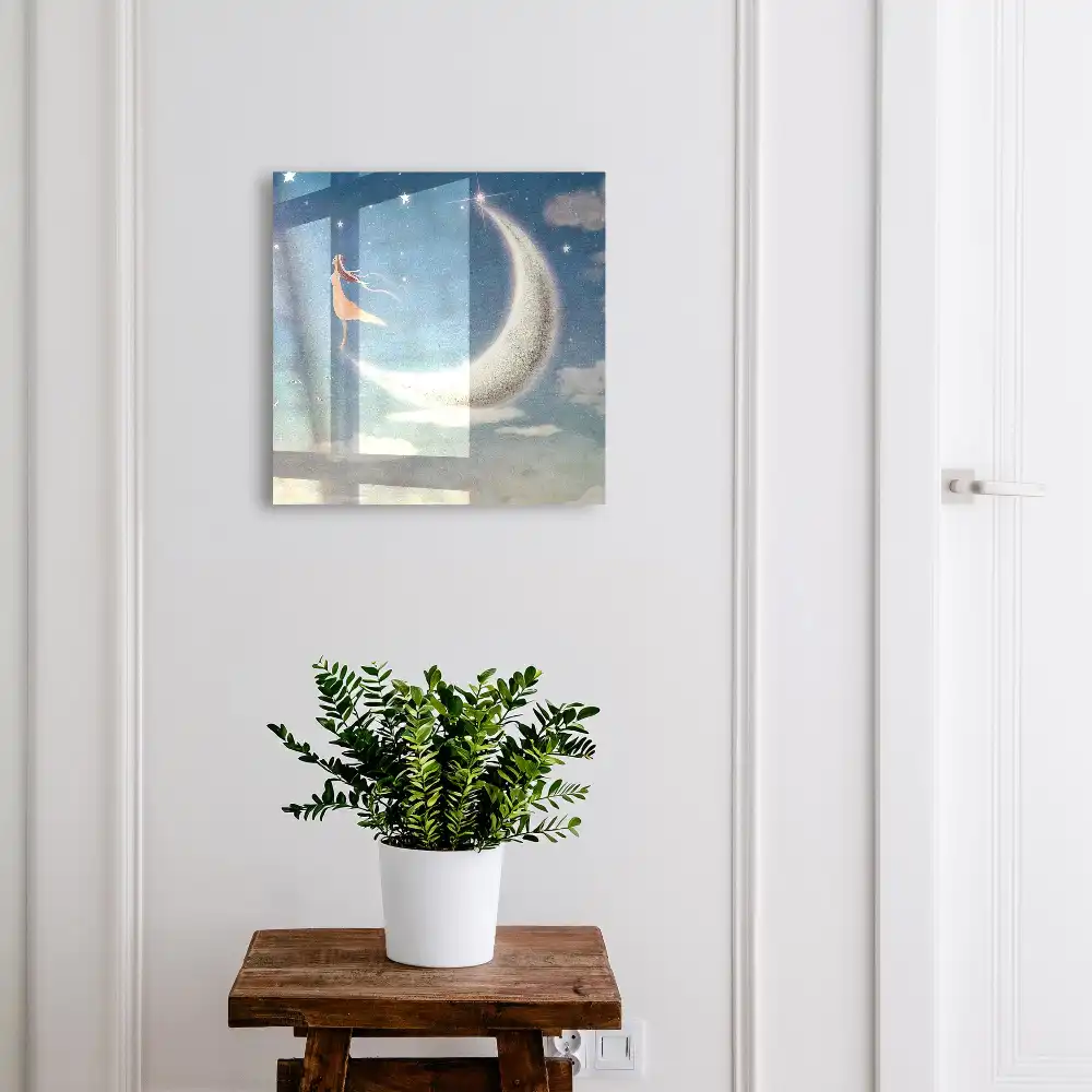 Dulap pentru chei cu design nocturn și siluetă pe lună