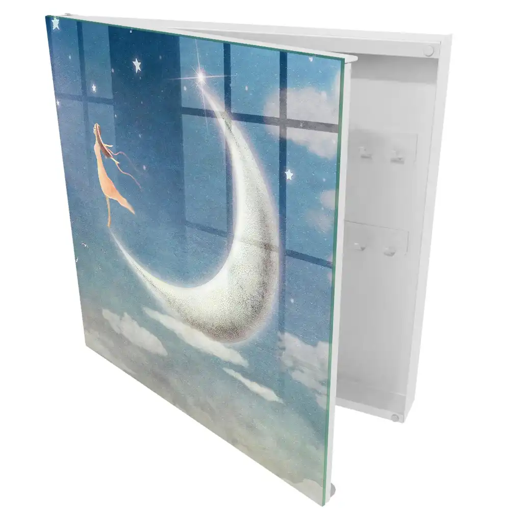 Dulap pentru chei cu design nocturn și siluetă pe lună