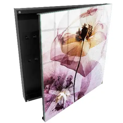 Dulapior pentru chei cu design de flori delicate în nuanțe pastelate