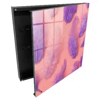 Casetă pentru chei cu model floral delicat pe fundal roz