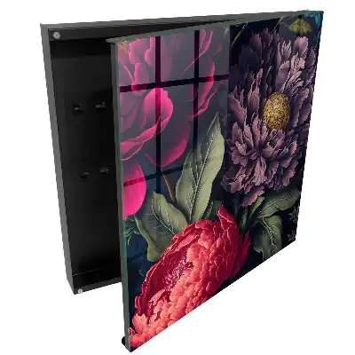Casetă pentru chei cu model floral și detalii expresive