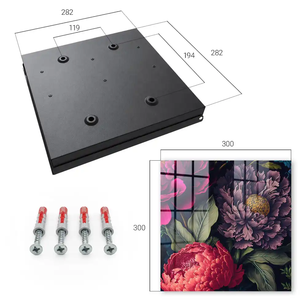 Casetă pentru chei cu model floral și detalii expresive