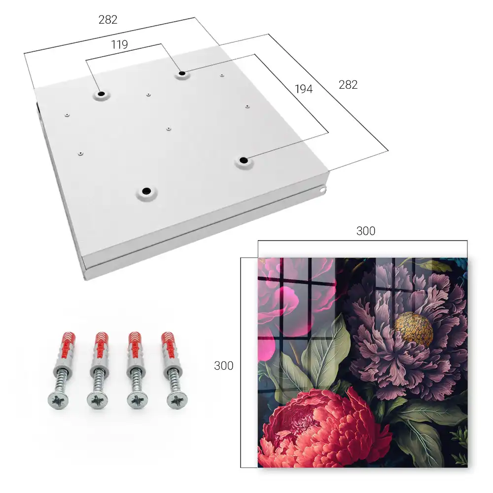 Casetă pentru chei cu model floral și detalii expresive