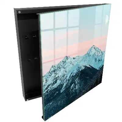 Cutie pentru chei cu design de munți înzăpeziți sub clar de lună