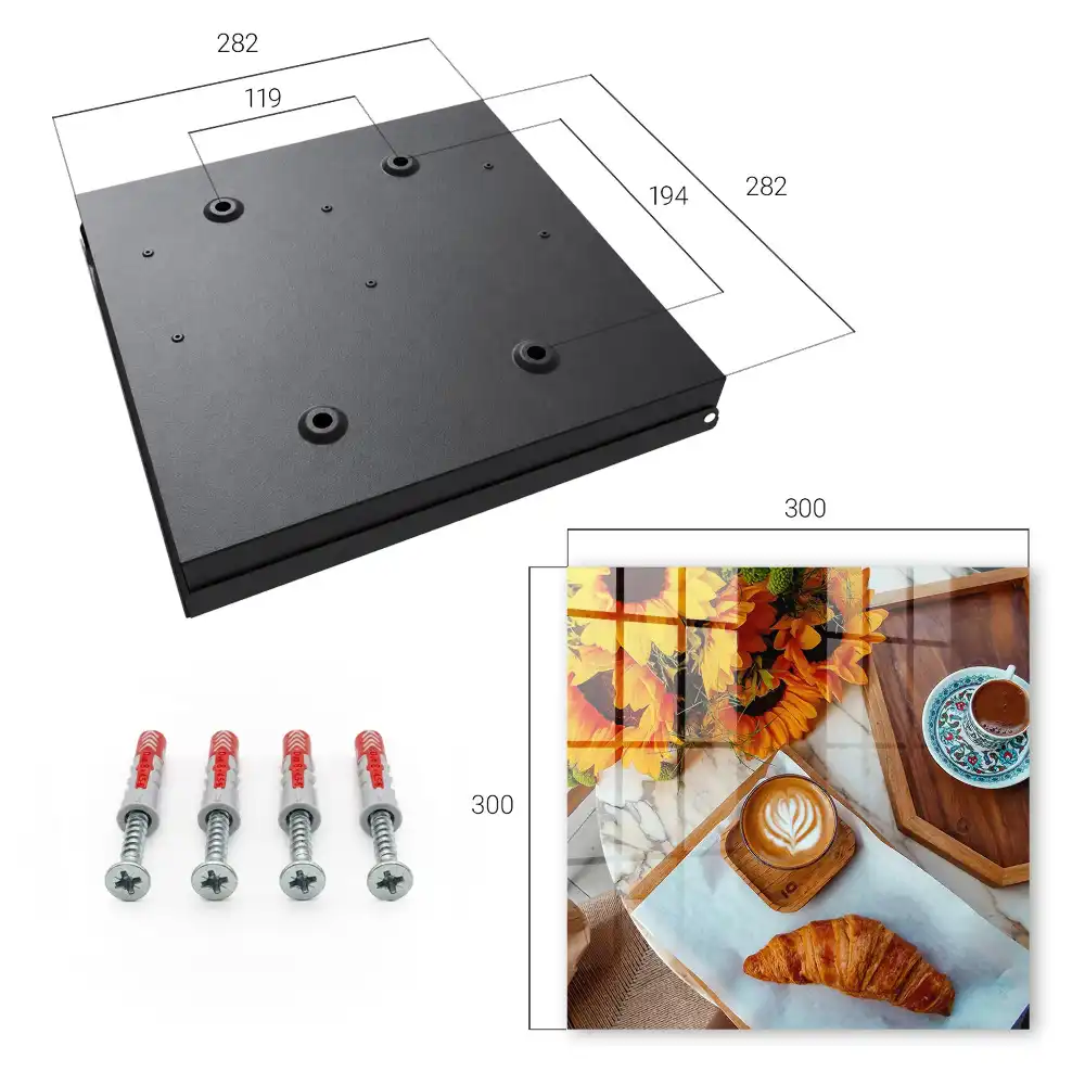 Dulapior pentru chei cu model floarea-soarelui, cafea și croissant
