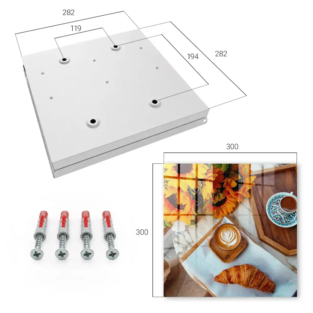 Dulapior pentru chei cu model floarea-soarelui, cafea și croissant