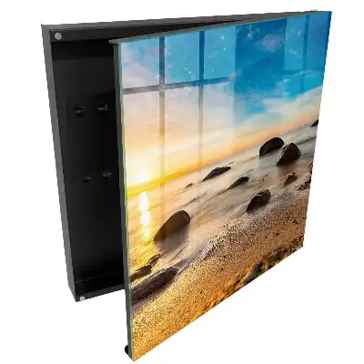 Dulapior pentru chei cu design apus de soare peste mare și pietre