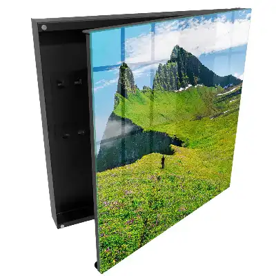 Dulapior pentru chei cu design deal verde și cer albastru