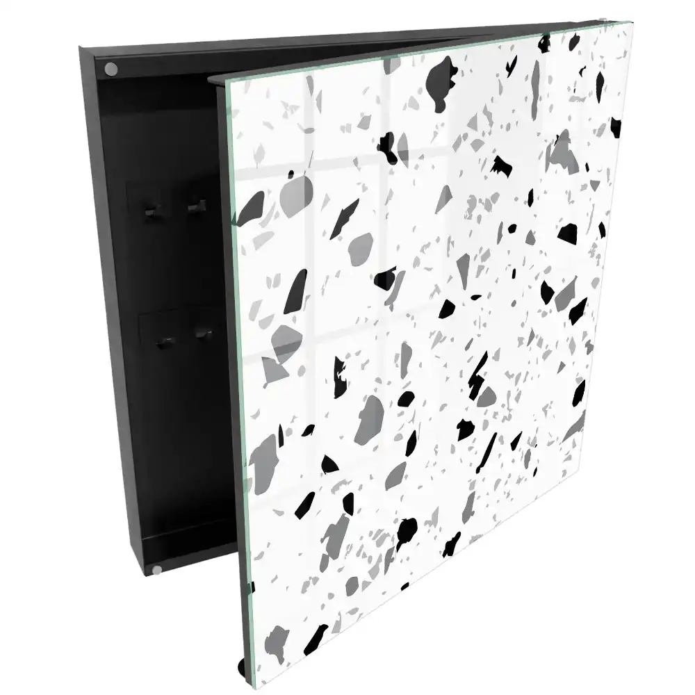 Casetă pentru chei din terrazzo cu design modern monocrom