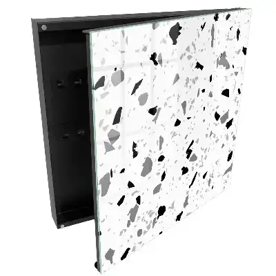Casetă pentru chei din terrazzo cu design modern monocrom