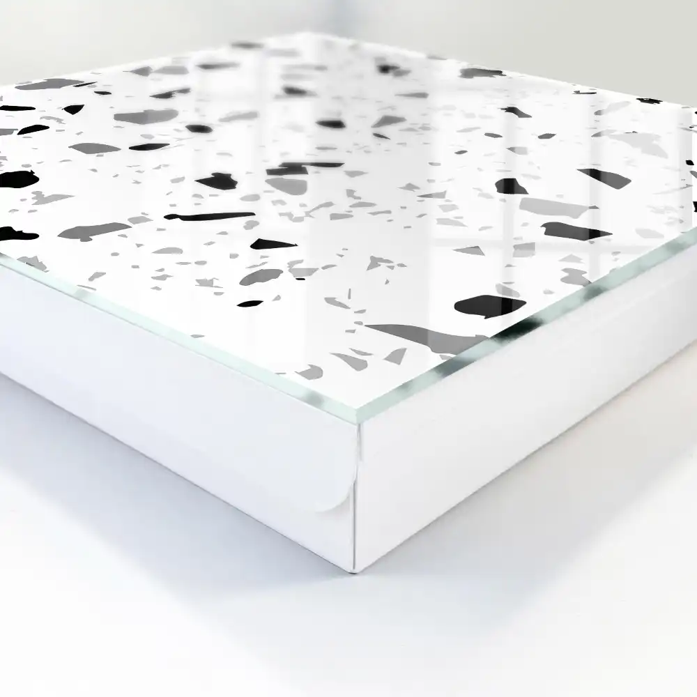 Casetă pentru chei din terrazzo cu design modern monocrom