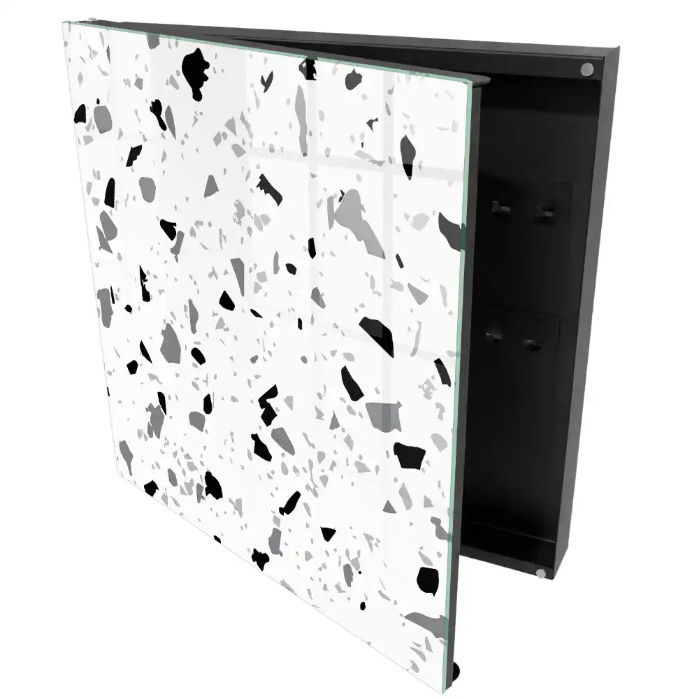 Casetă pentru chei din terrazzo cu design modern monocrom