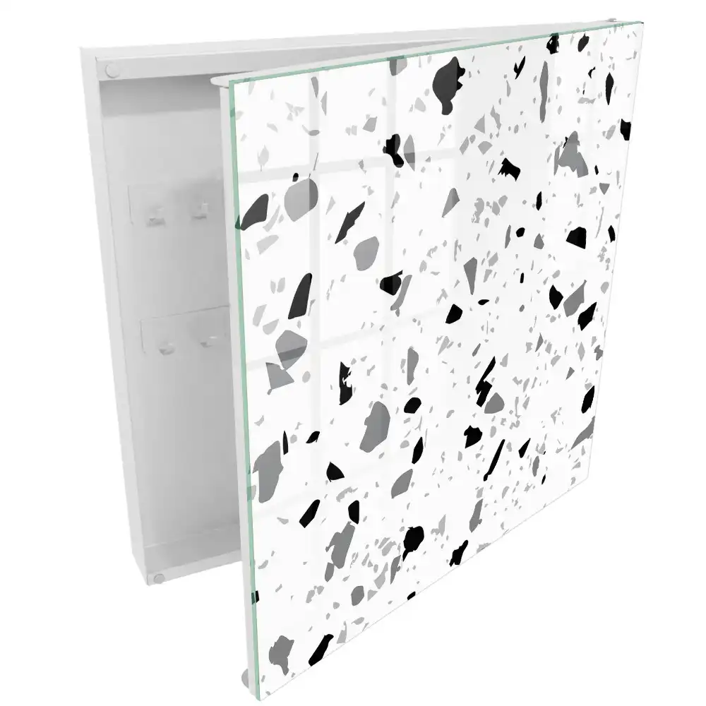 Casetă pentru chei din terrazzo cu design modern monocrom