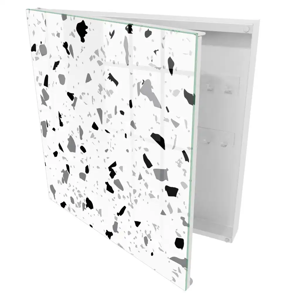 Casetă pentru chei din terrazzo cu design modern monocrom
