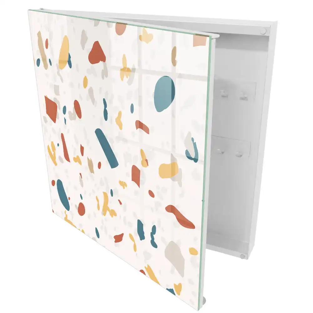 Dulapior pentru chei cu design mozaic colorat și forme dinamice