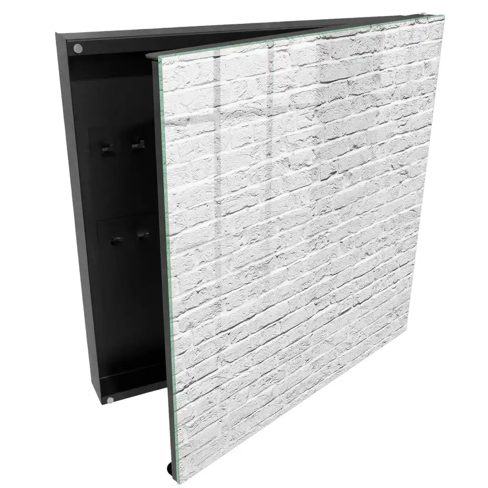 Casetă pentru chei cu design de perete din cărămidă albă texturată
