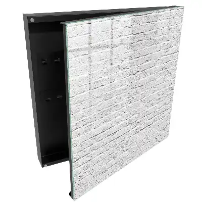 Casetă pentru chei cu design de perete din cărămidă albă texturată