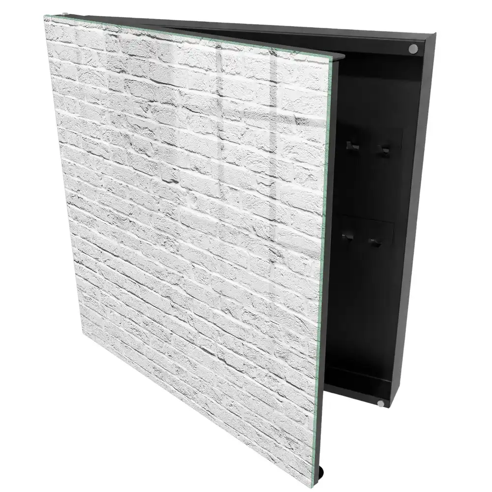 Casetă pentru chei cu design de perete din cărămidă albă texturată
