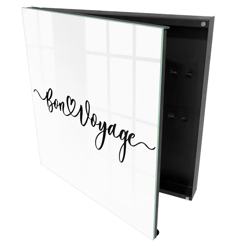 Casetă pentru chei cu design tipografic modern specific călătoriilor