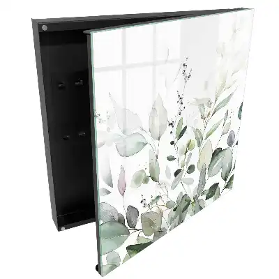 Casetă pentru chei cu design natural și motive cu frunze delicate