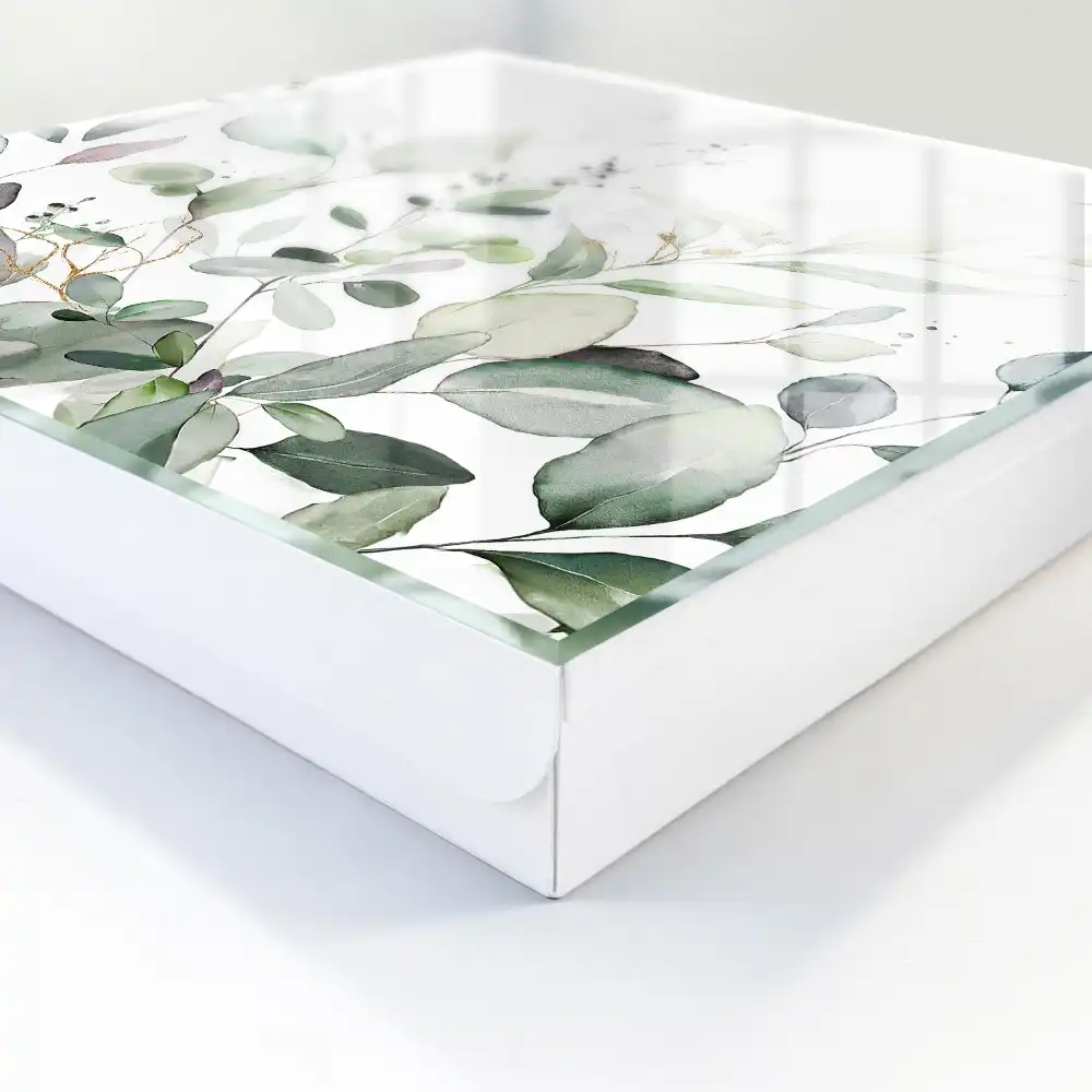 Casetă pentru chei cu design natural și motive cu frunze delicate