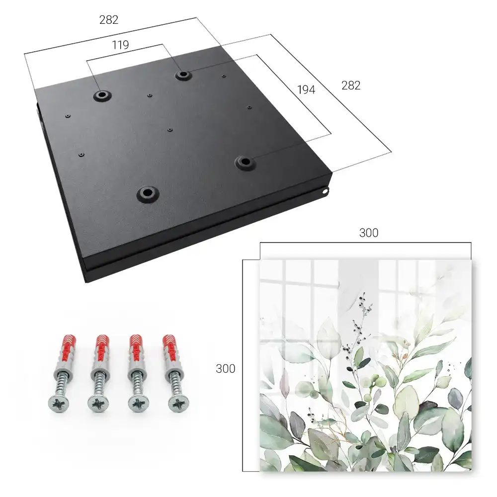 Casetă pentru chei cu design natural și motive cu frunze delicate