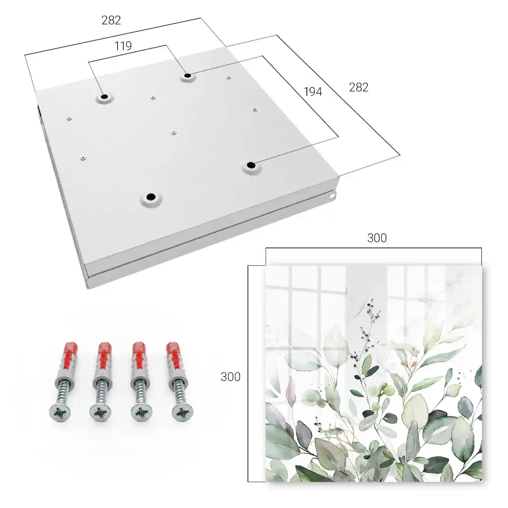 Casetă pentru chei cu design natural și motive cu frunze delicate