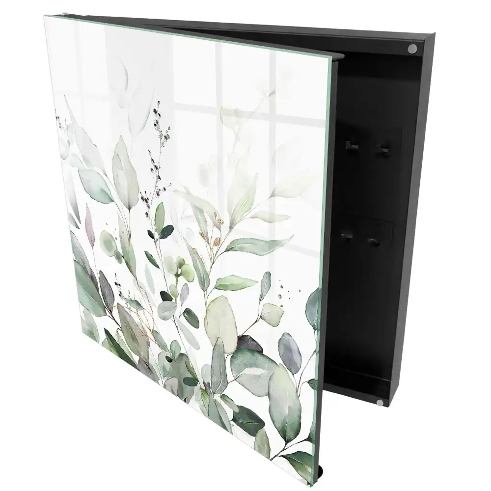 Casetă pentru chei cu design natural și motive cu frunze delicate