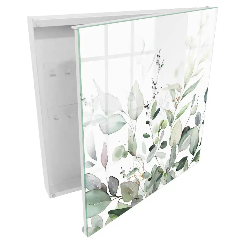 Casetă pentru chei cu design natural și motive cu frunze delicate