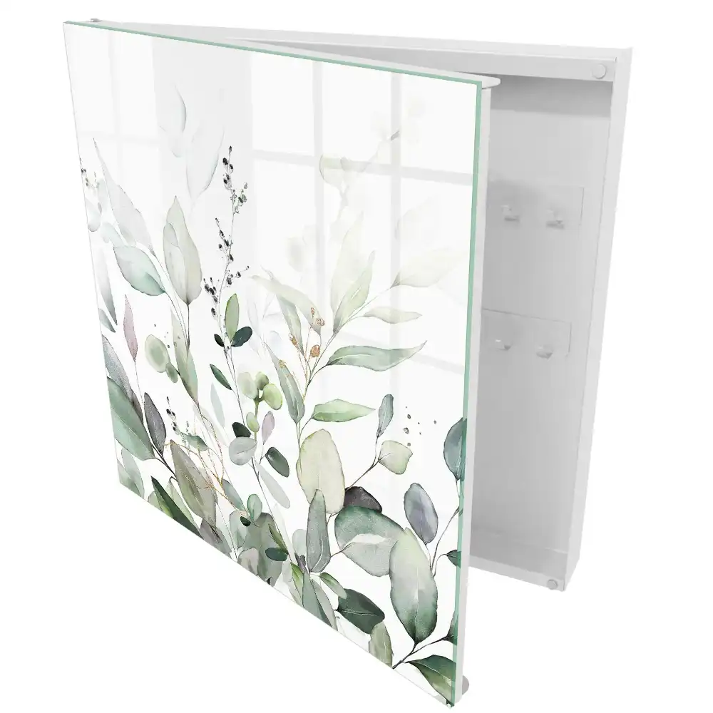 Casetă pentru chei cu design natural și motive cu frunze delicate