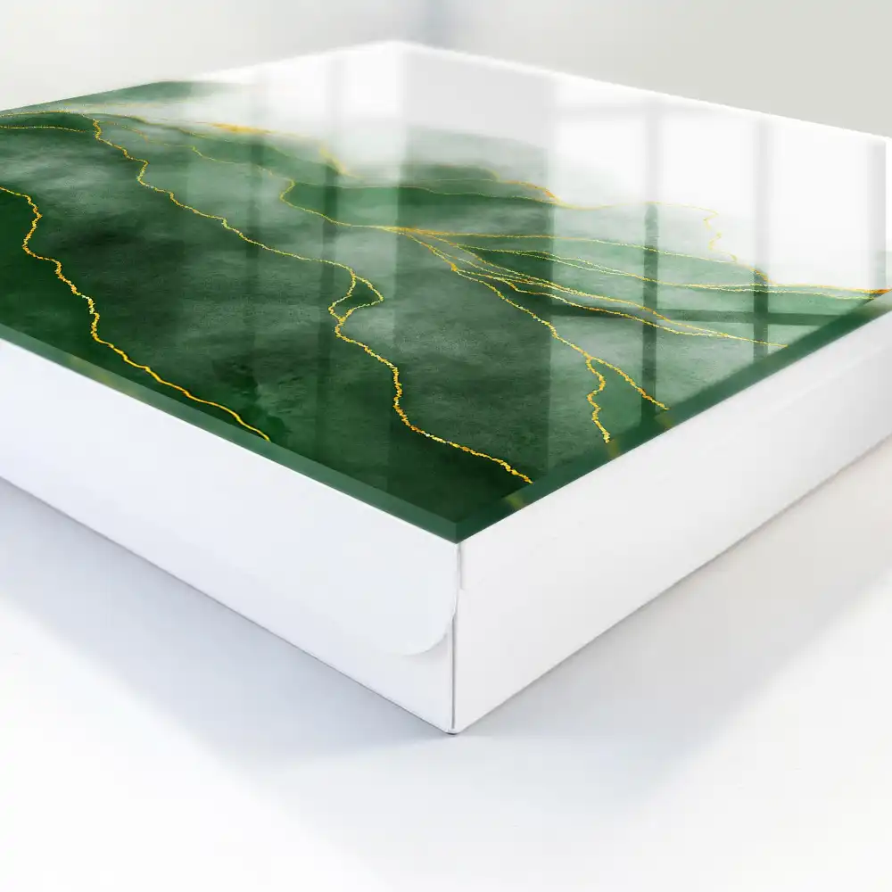 Casetă pentru chei cu design de dealuri verzi în acuarelă