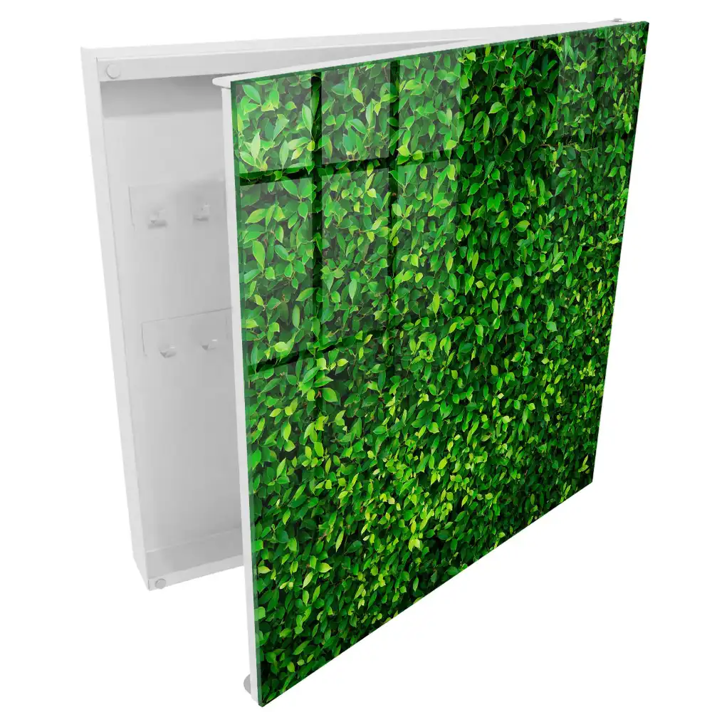 Dulap pentru chei cu design de perete verde cu frunze