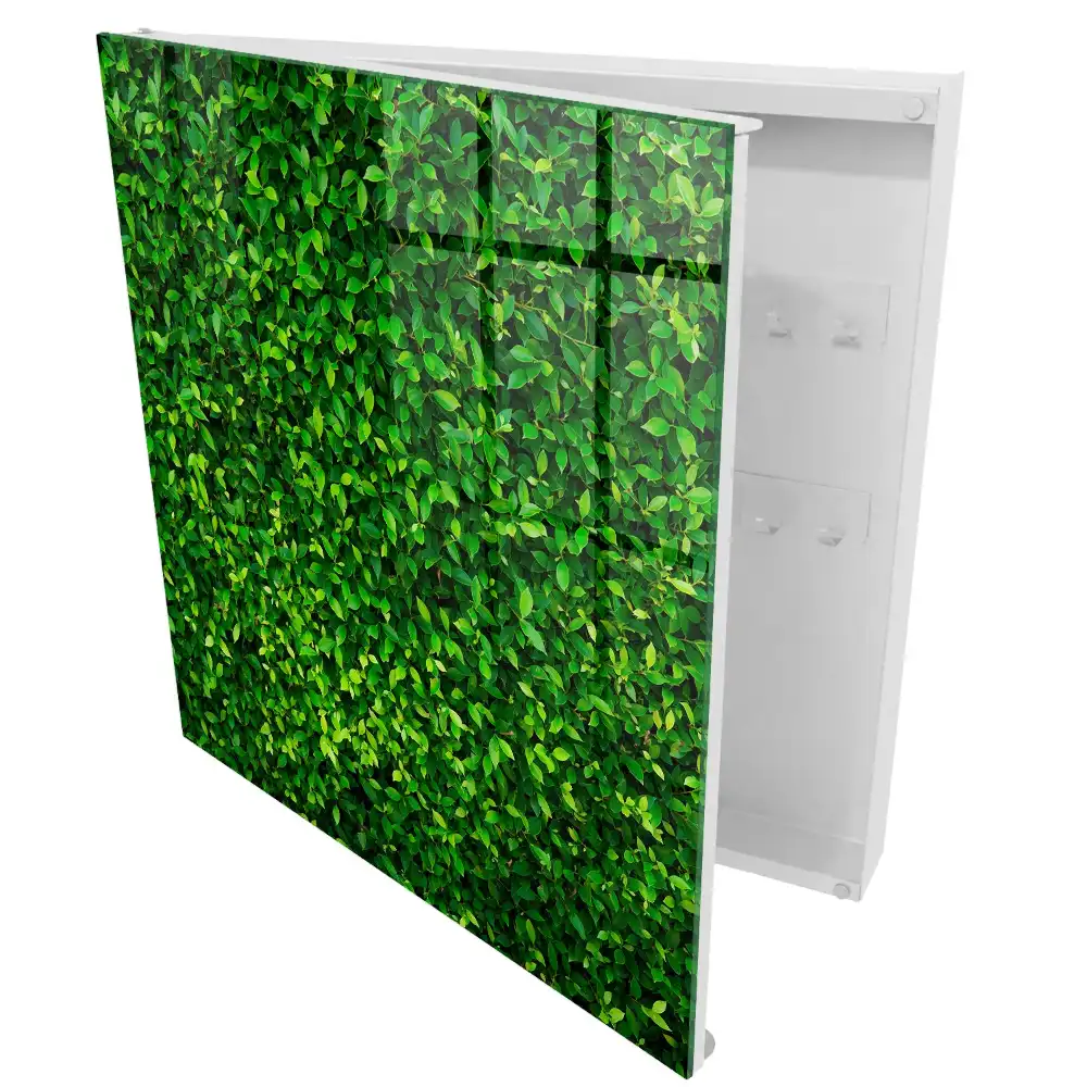 Dulap pentru chei cu design de perete verde cu frunze